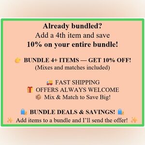 Bundle 4+ items & SAVE 10%.